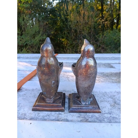 Set of Two Silver Penguin Candle Holders - Picture 3 of 6